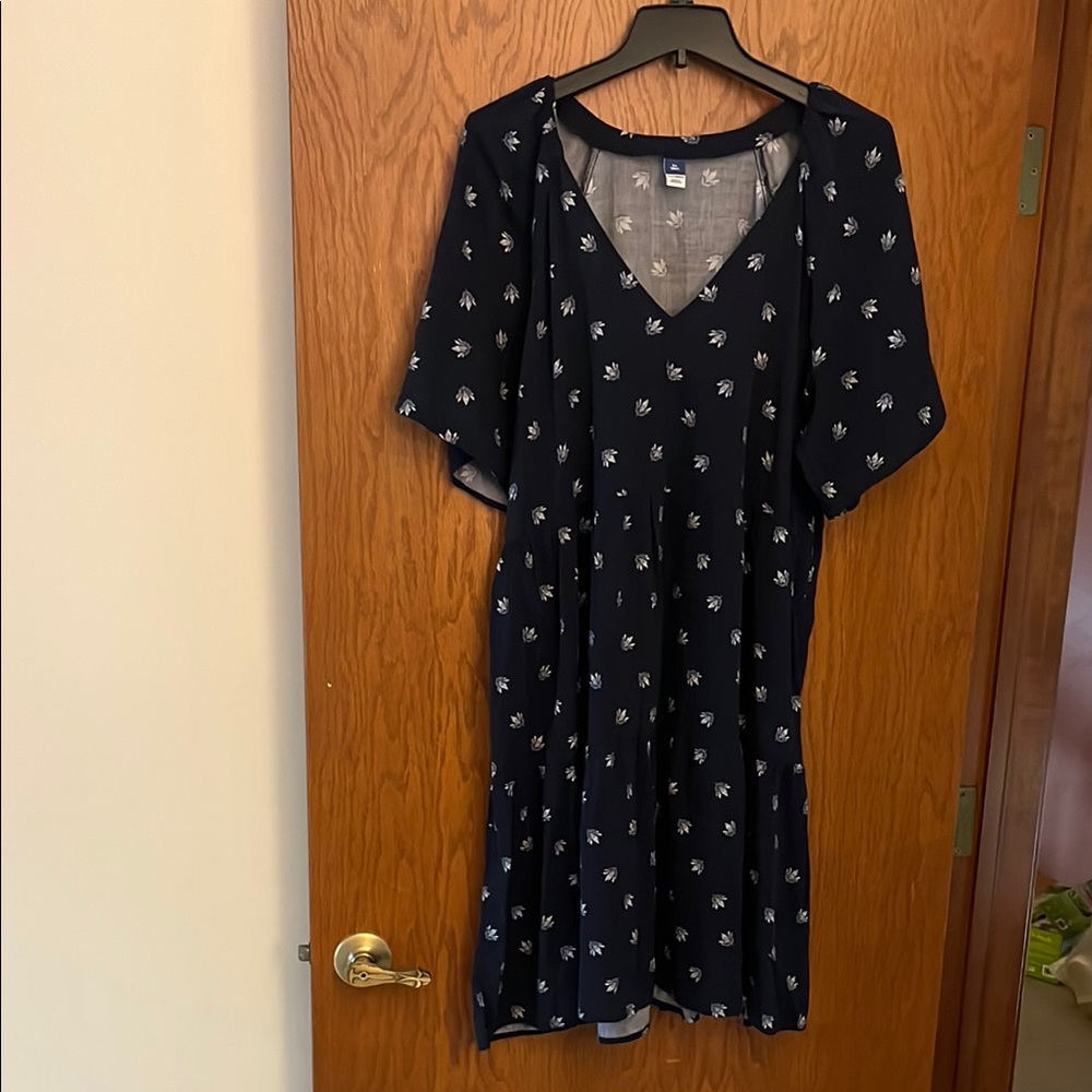 Old Navy Blue Midi Sundress with Flutter Sleeves